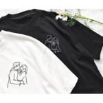 t-shirt com foto em line art