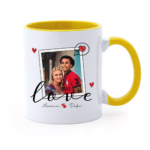 caneca amarela com data e foto