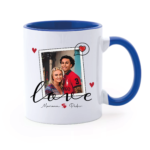 caneca azul com data e foto