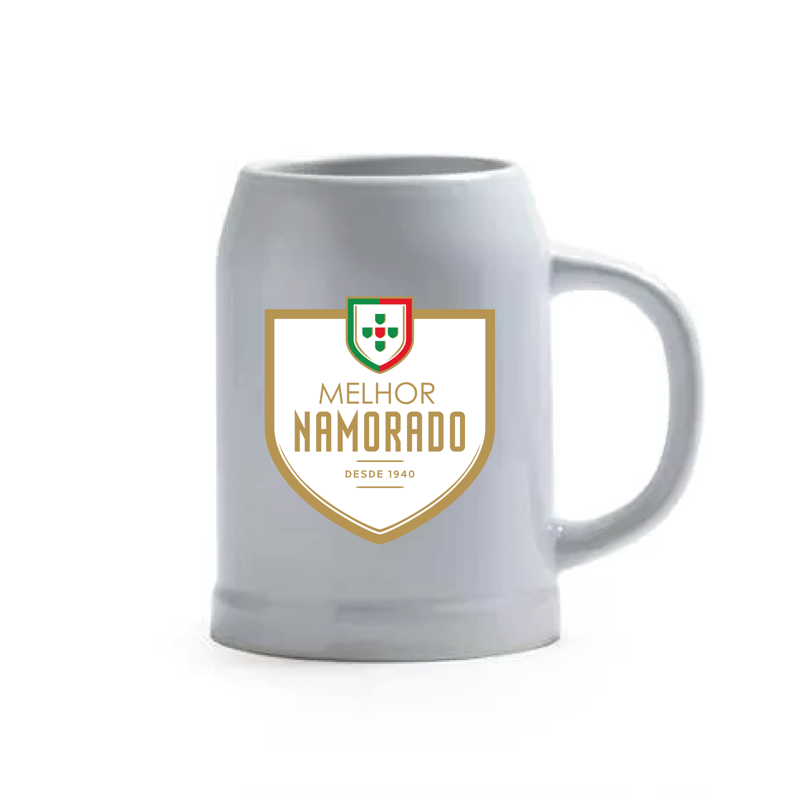 caneca cerveja em cerâmica, logo sagres
